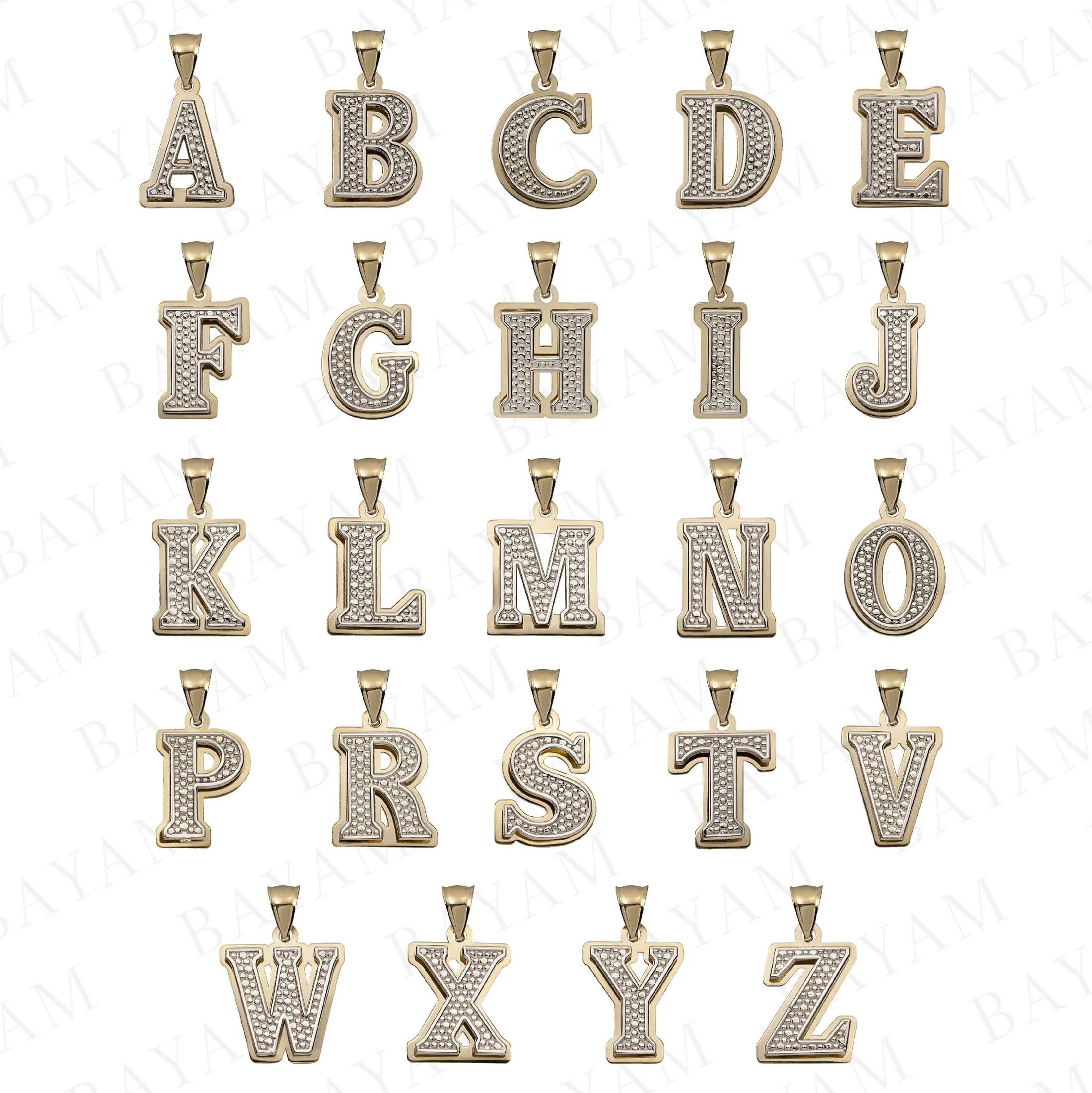Diamond-Cut Initial Pendant 10K Yellow Gold