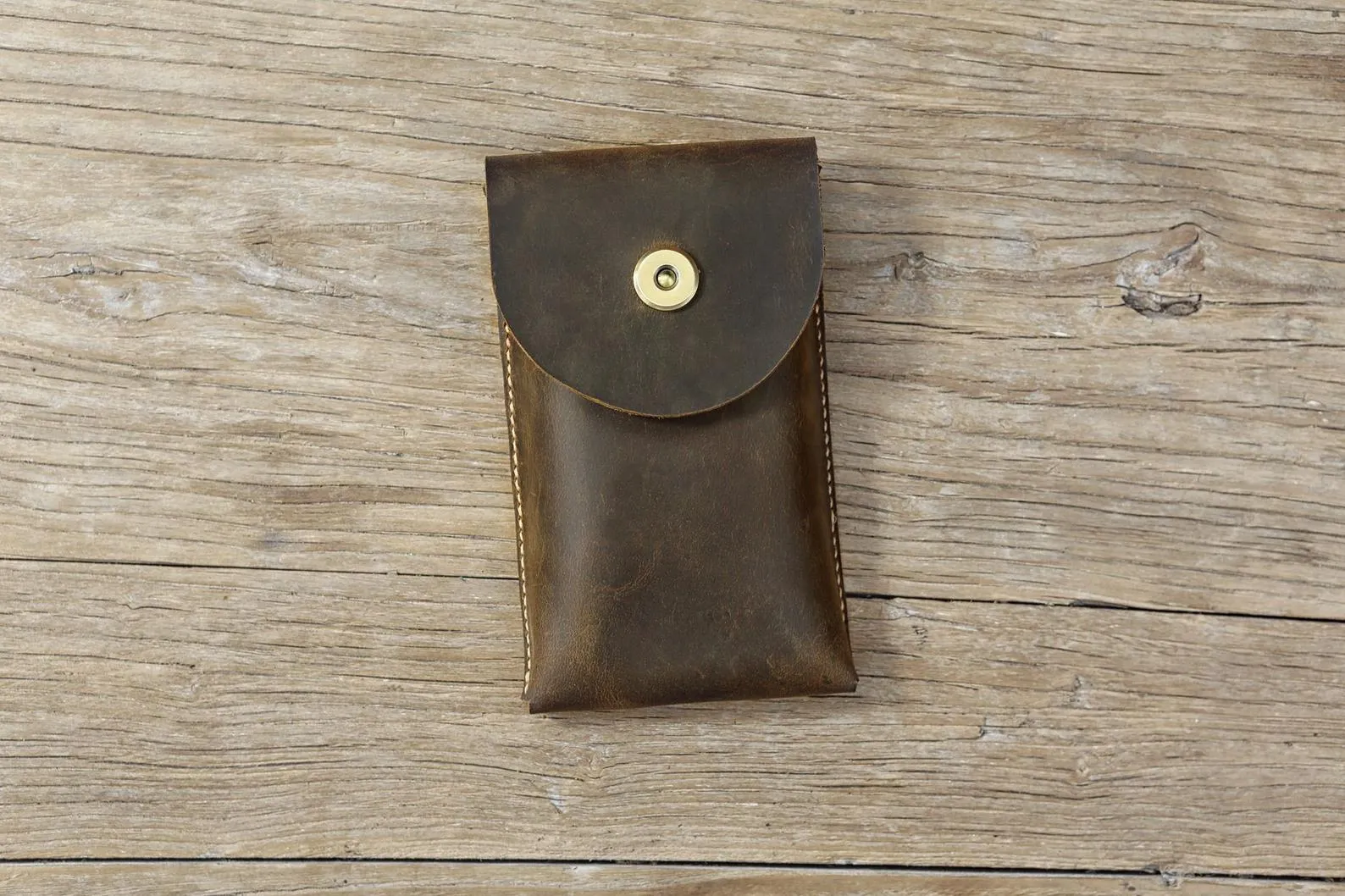 Distressed leather phone crossbody sling bag
