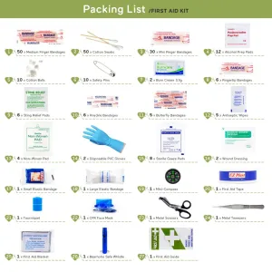DIY First Aid Kit with 220 Essential Supplies
