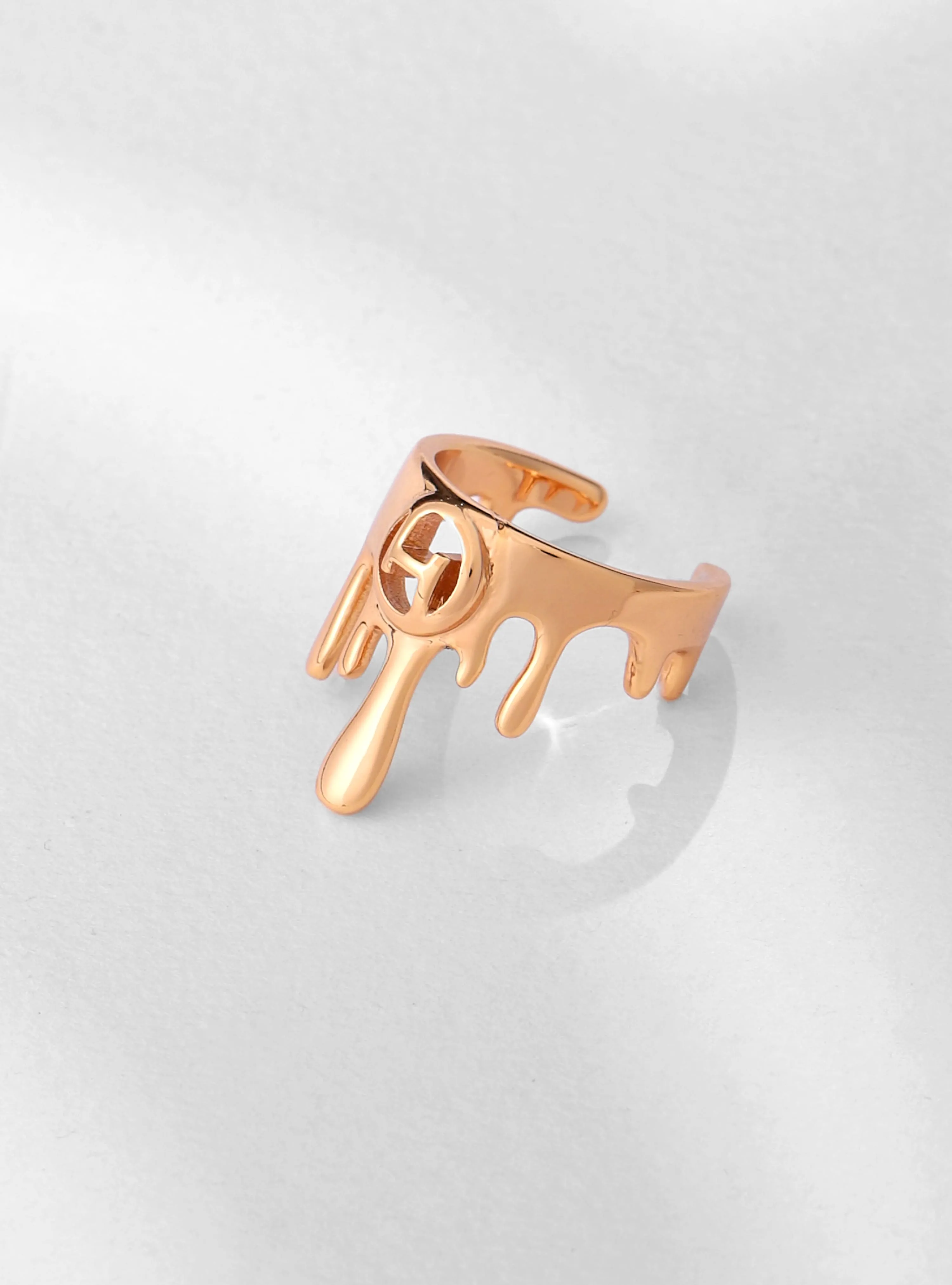 Drip OH Midi Ring In Gold