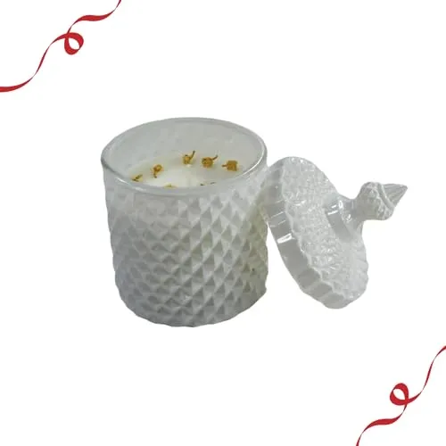 DSK DECOR Scented Wax Candle (White), 250 gm, 60 Hours | English Lavender | Luxury Aroma Therapy Votive Jar | Scented Candles for Home Decor, Fragrance Gift Set