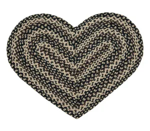 Ebony/Ivory/Chocolate Braided Rug In Different Shapes And Sizes