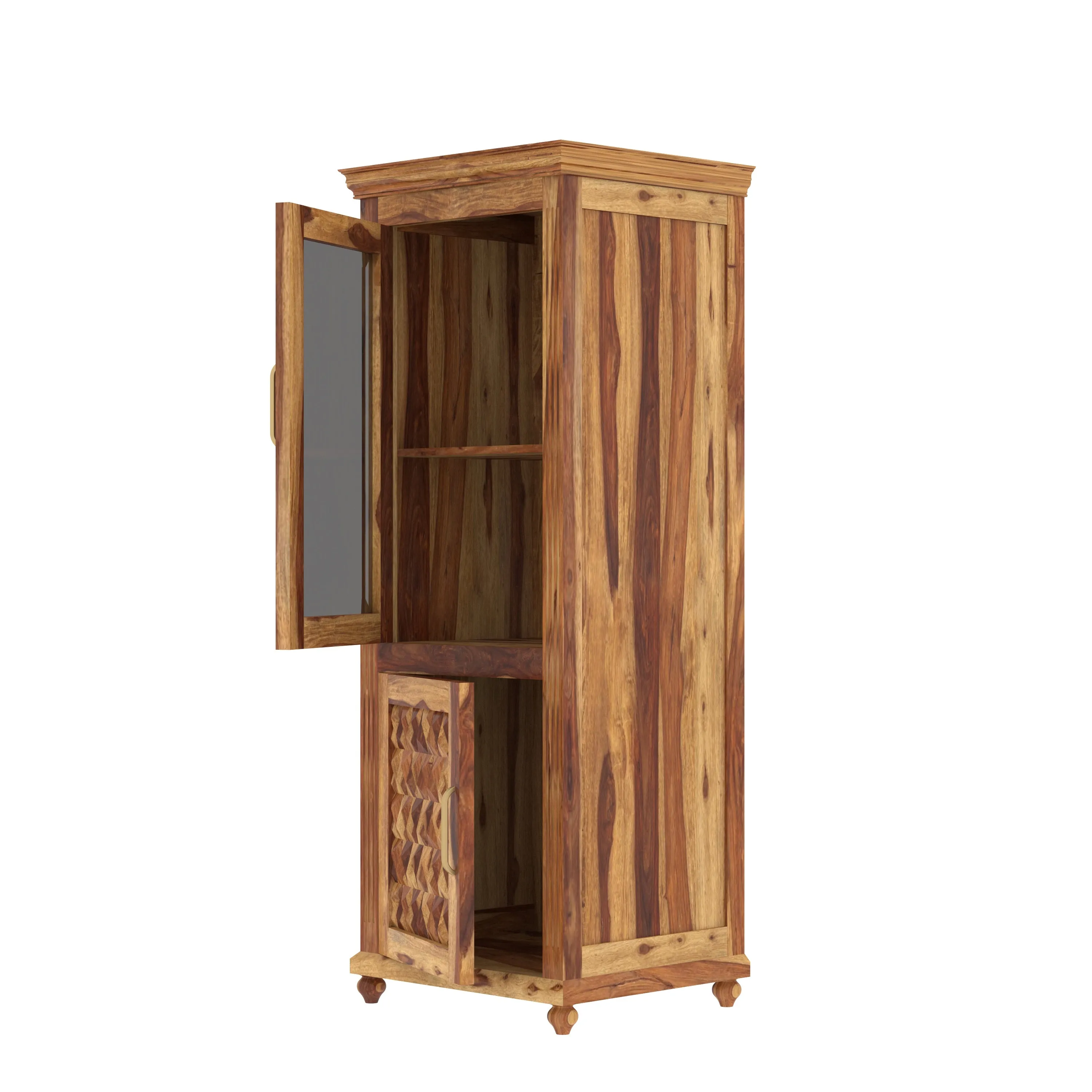 Elegant Classic Sheesham Finished Wooden Handmade Storage Cabinet