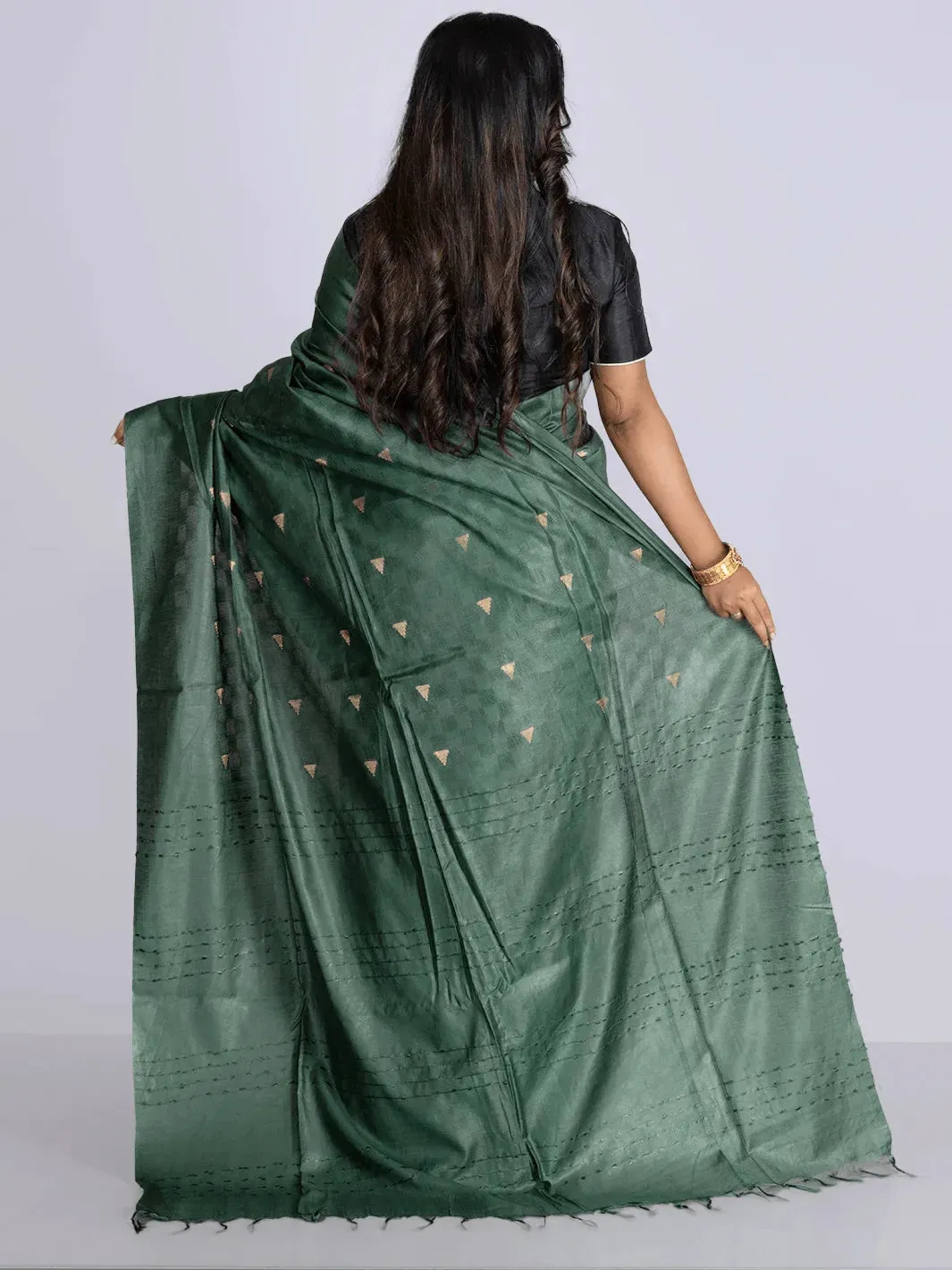 Elegant Green Woven BhagalPuri Silk Saree