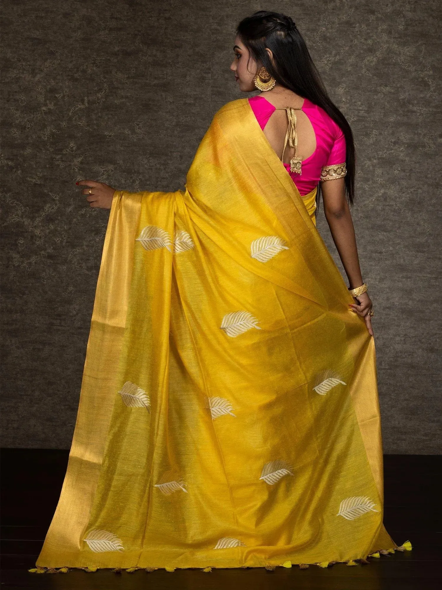 Elegant Yellow Kota Viscose Silk Saree