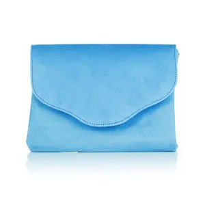 Ellie Clutch Bag - Blue Suede