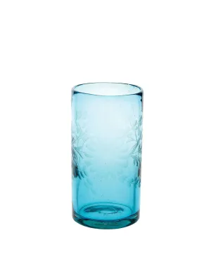 Engraved Iced Tea Glass Turq