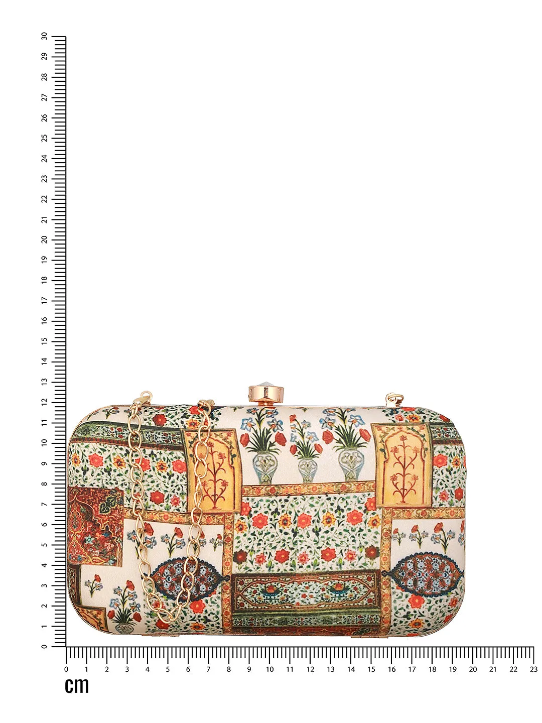 Ethnic Motif Printed Box Clutch