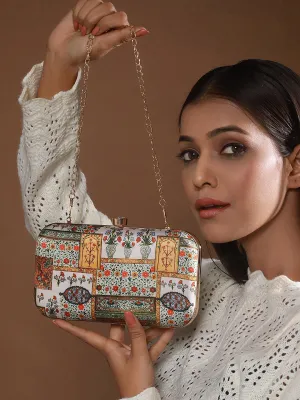 Ethnic Motif Printed Box Clutch