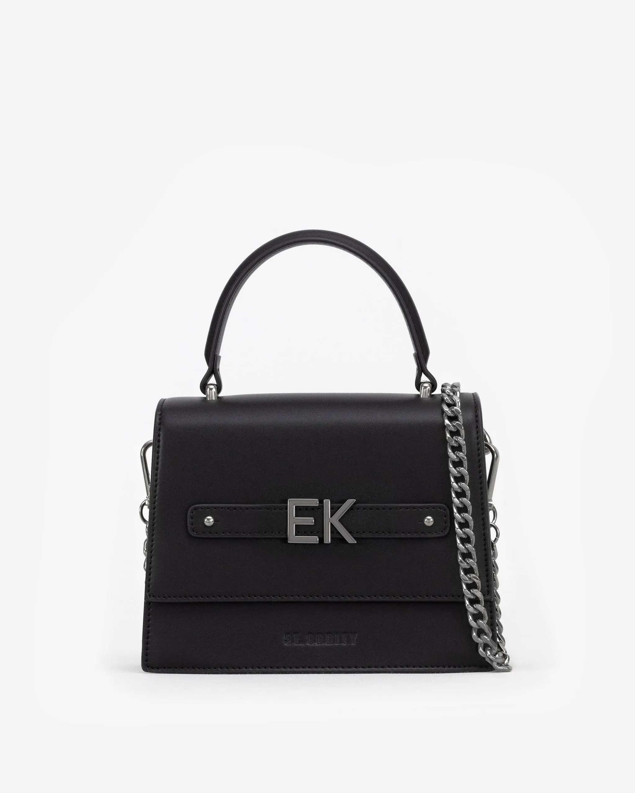 Evening Bag in Black/Gunmetal with Personalised Hardware