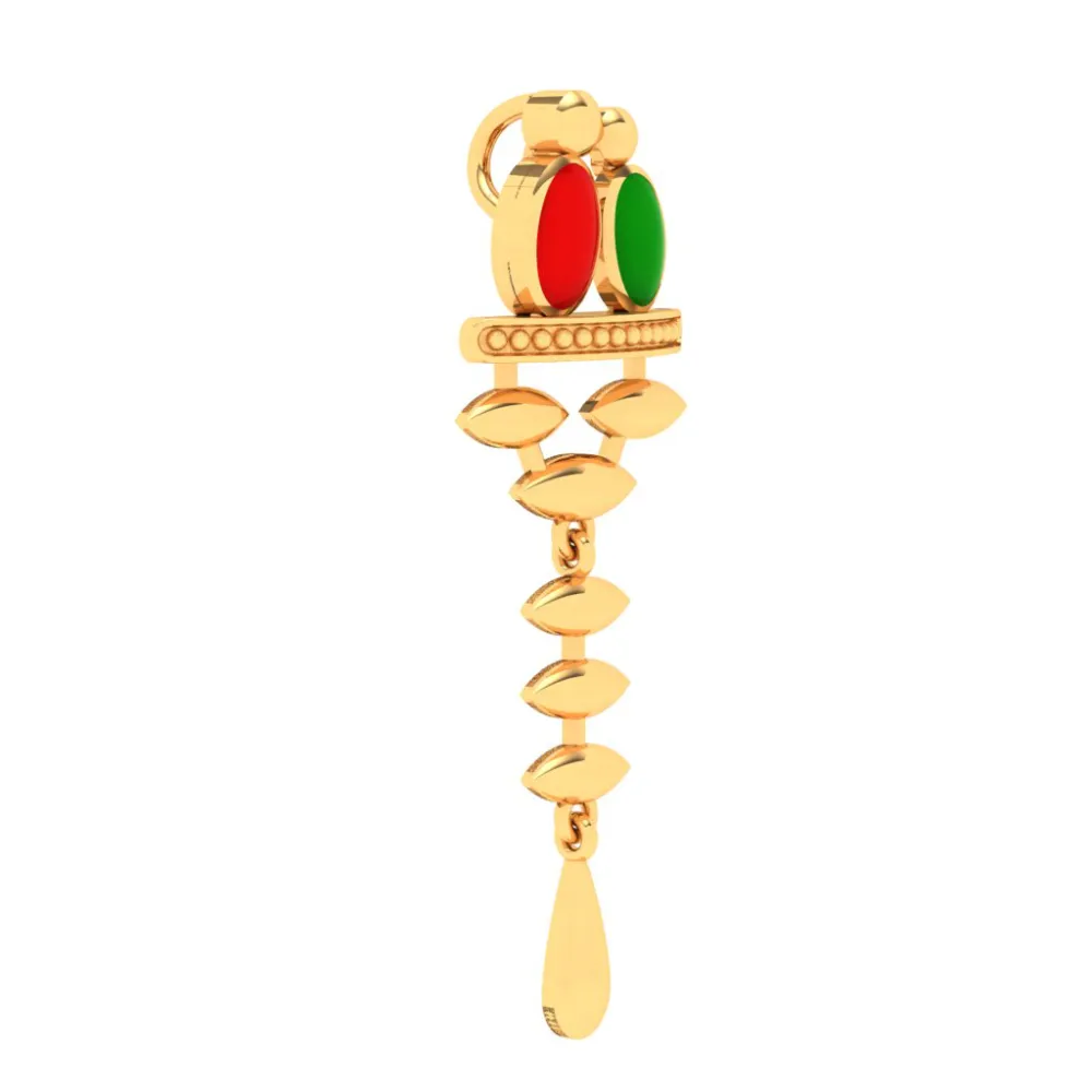 Exquisite 22k Gold Twin Birds Motif Long Dangler Pendant From Pc Chandra Jewellers