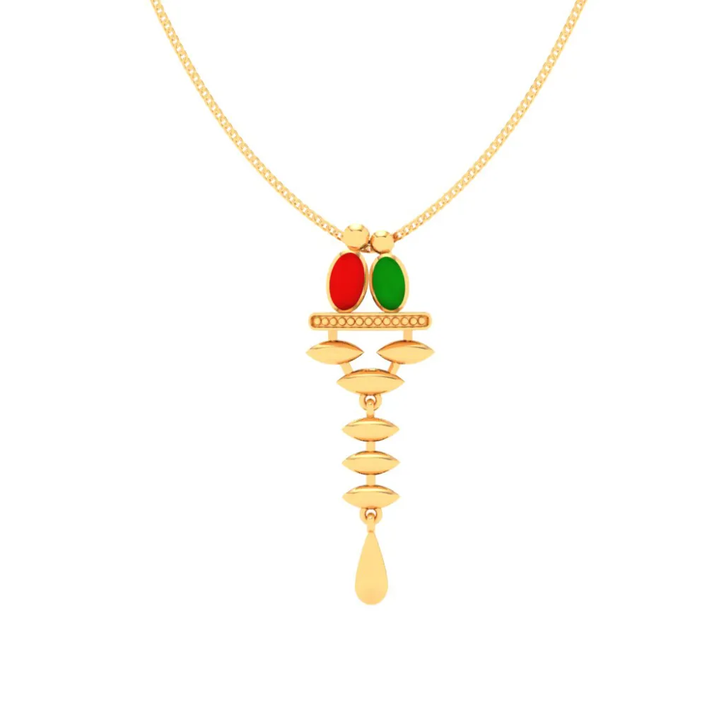 Exquisite 22k Gold Twin Birds Motif Long Dangler Pendant From Pc Chandra Jewellers