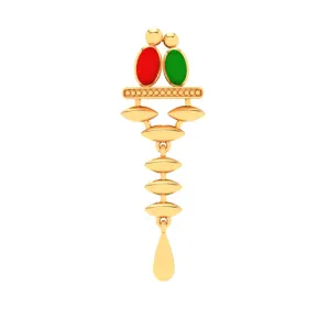 Exquisite 22k Gold Twin Birds Motif Long Dangler Pendant From Pc Chandra Jewellers