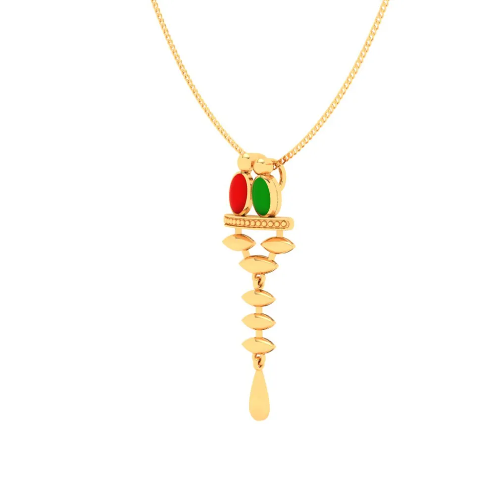 Exquisite 22k Gold Twin Birds Motif Long Dangler Pendant From Pc Chandra Jewellers