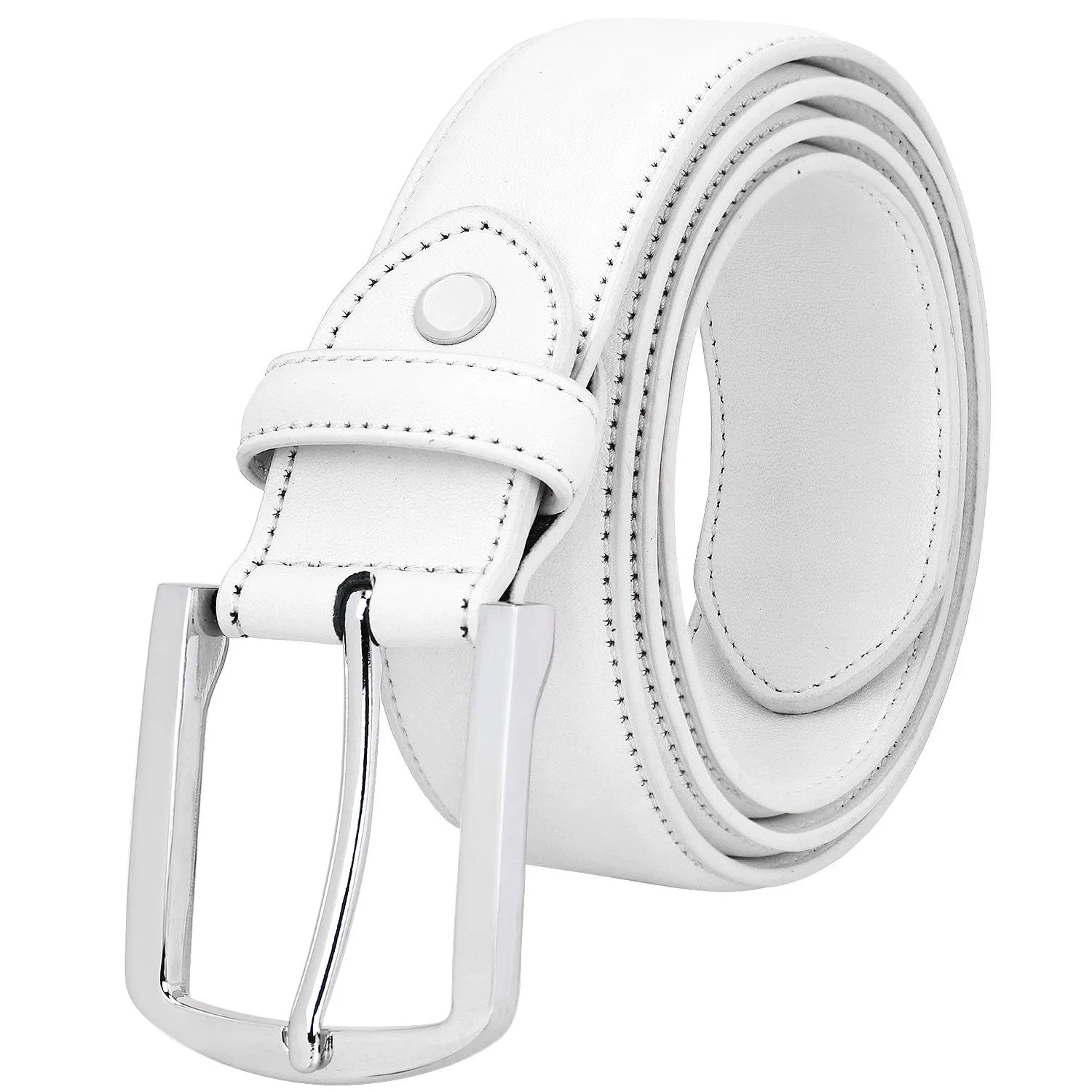 Falari Men Genuine Leather Casual Dress Belt With Single Prong Buckle 9028-Part 2