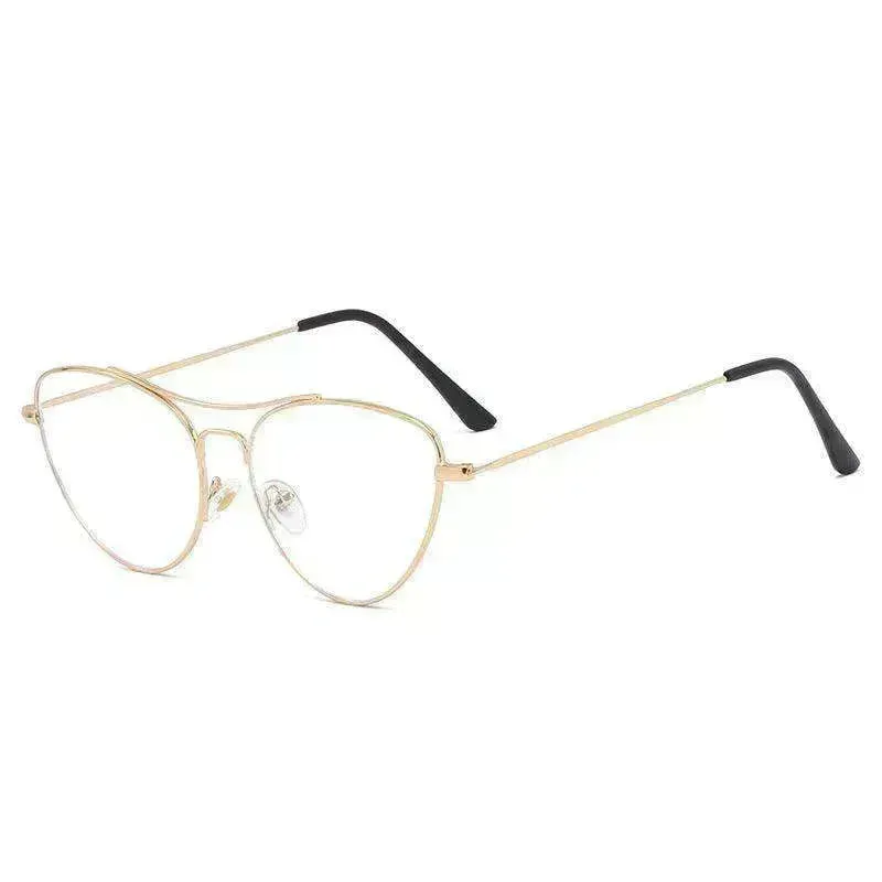Fashion Cat Eye Plain Glasses Women's Anti-blue Light