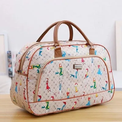 Fashion Portable Shoulder Bag Duffel Bag for Men and Women PU Leather Printed Waterproof Printed Travel Bag Multifunction bag