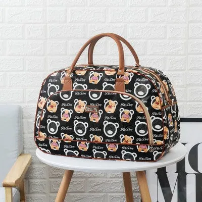 Fashion Portable Shoulder Bag Duffel Bag for Men and Women PU Leather Printed Waterproof Printed Travel Bag Multifunction bag