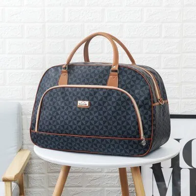 Fashion Portable Shoulder Bag Duffel Bag for Men and Women PU Leather Printed Waterproof Printed Travel Bag Multifunction bag