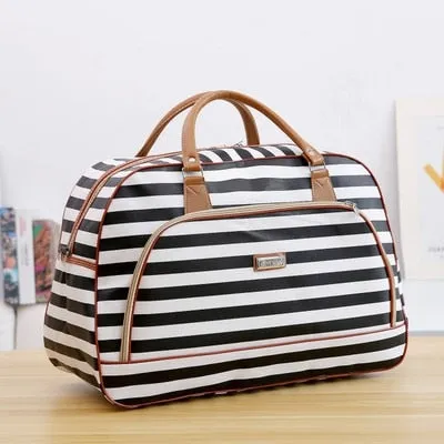Fashion Portable Shoulder Bag Duffel Bag for Men and Women PU Leather Printed Waterproof Printed Travel Bag Multifunction bag