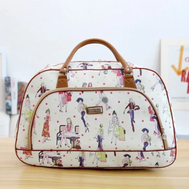 Fashion Portable Shoulder Bag Duffel Bag for Men and Women PU Leather Printed Waterproof Printed Travel Bag Multifunction bag
