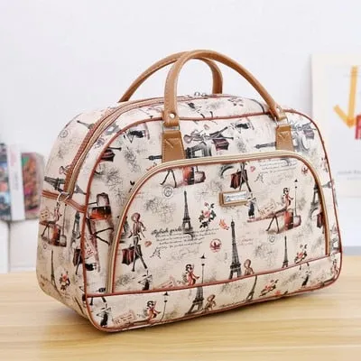 Fashion Portable Shoulder Bag Duffel Bag for Men and Women PU Leather Printed Waterproof Printed Travel Bag Multifunction bag