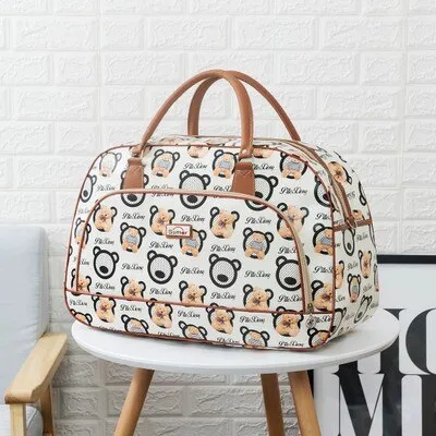 Fashion Portable Shoulder Bag Duffel Bag for Men and Women PU Leather Printed Waterproof Printed Travel Bag Multifunction bag