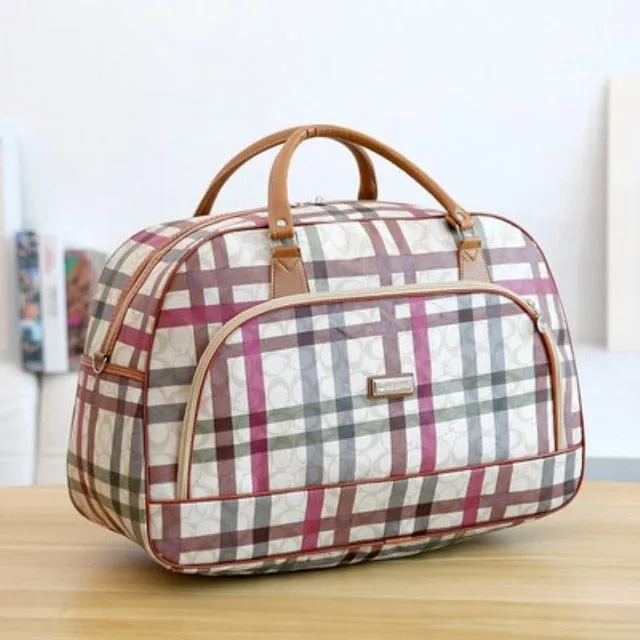 Fashion Portable Shoulder Bag Duffel Bag for Men and Women PU Leather Printed Waterproof Printed Travel Bag Multifunction bag