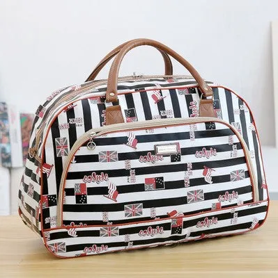 Fashion Portable Shoulder Bag Duffel Bag for Men and Women PU Leather Printed Waterproof Printed Travel Bag Multifunction bag