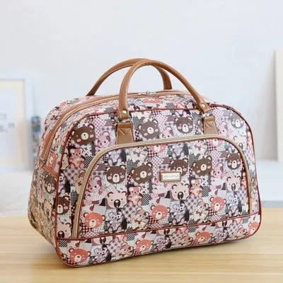 Fashion Portable Shoulder Bag Duffel Bag for Men and Women PU Leather Printed Waterproof Printed Travel Bag Multifunction bag