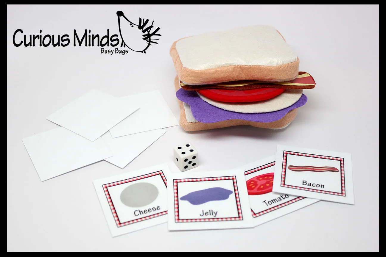 Felt Food Sandwich Shop Busy Bag - Preschool Quiet Activity - Montessori Practical life - Pretend Play - Play Food