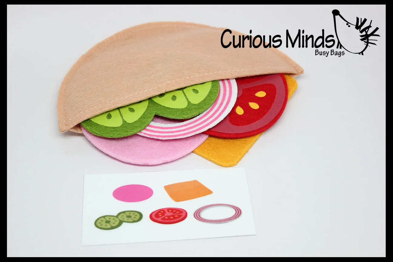 Felt Food Sandwich Shop Busy Bag - Preschool Quiet Activity - Montessori Practical life - Pretend Play - Play Food