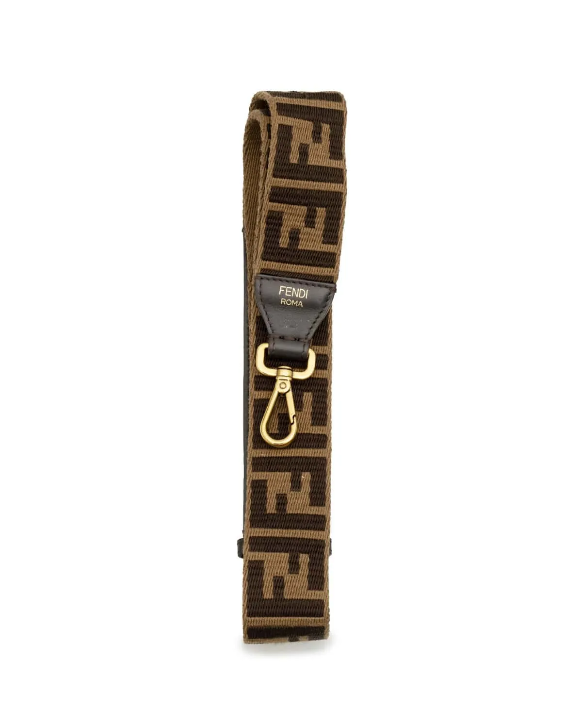 Fendi Brown Canvas Zucca Additional Bag Strap - AGL1488