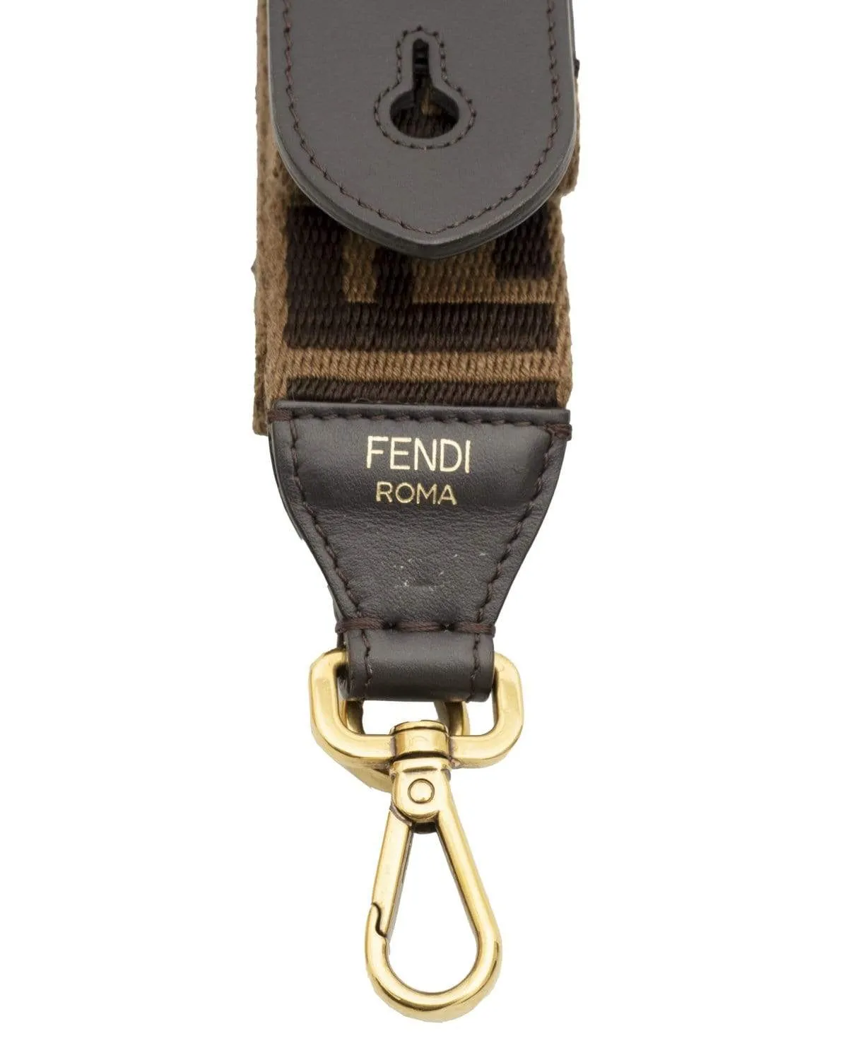 Fendi Brown Canvas Zucca Additional Bag Strap - AGL1488