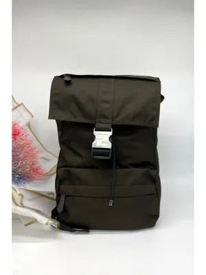 FENDI Econyl Nylon Cuoio Roma Medium Fendiness Backpack Ebano