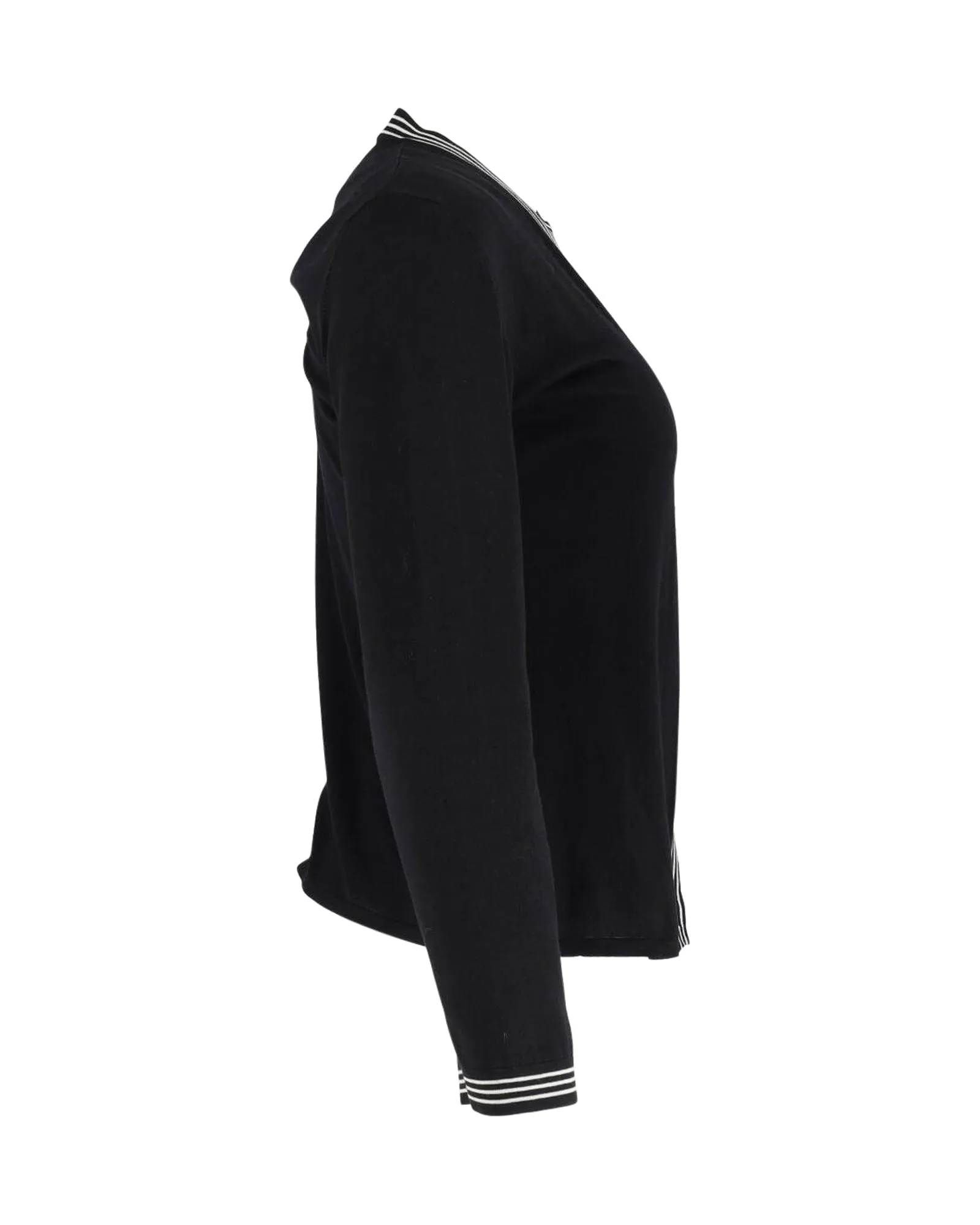 Fendi Striped Twin Cardigan Set in Black Print Cotton