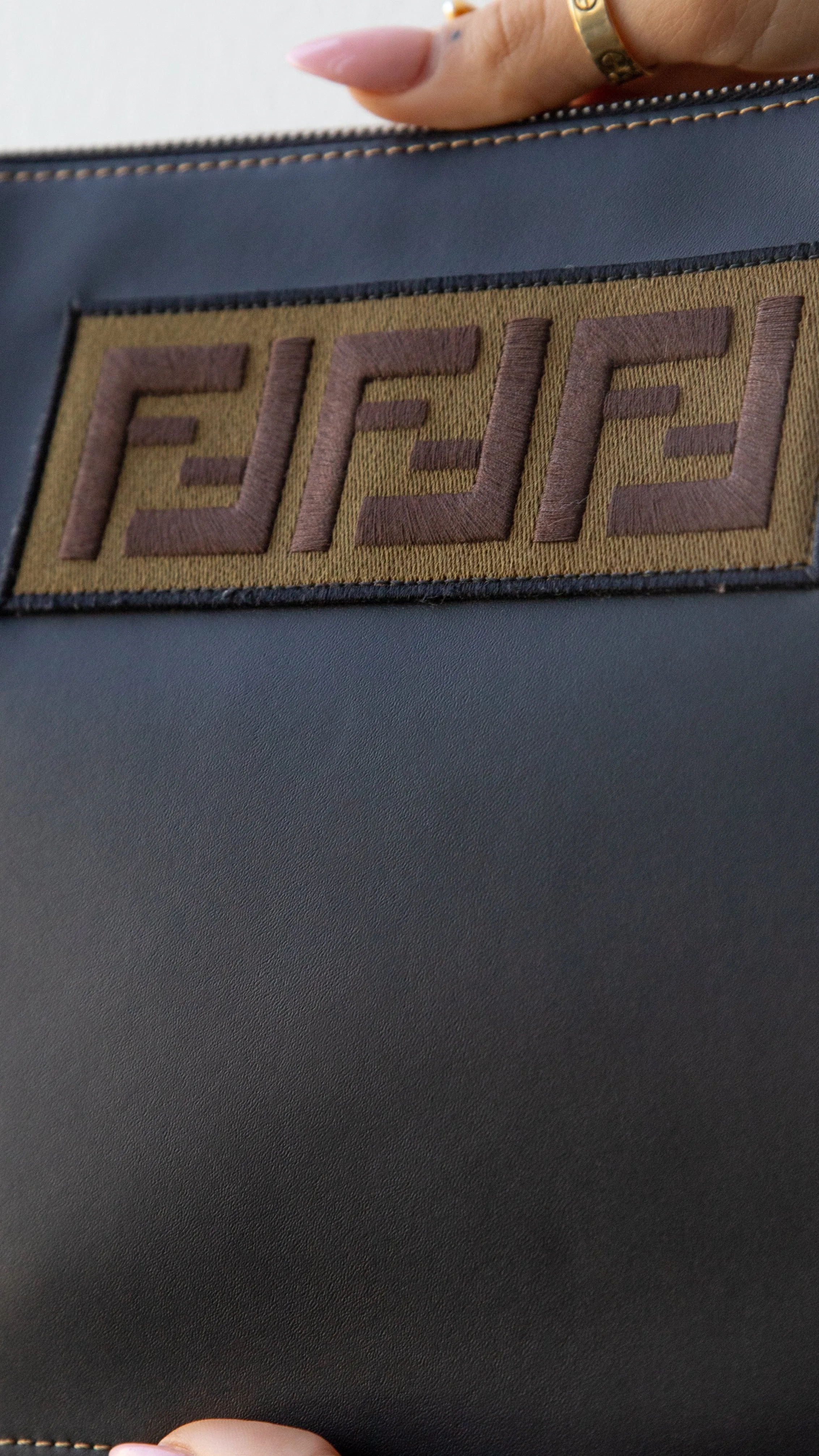Fendi Zucca Leather Clutch Bag RJL1358