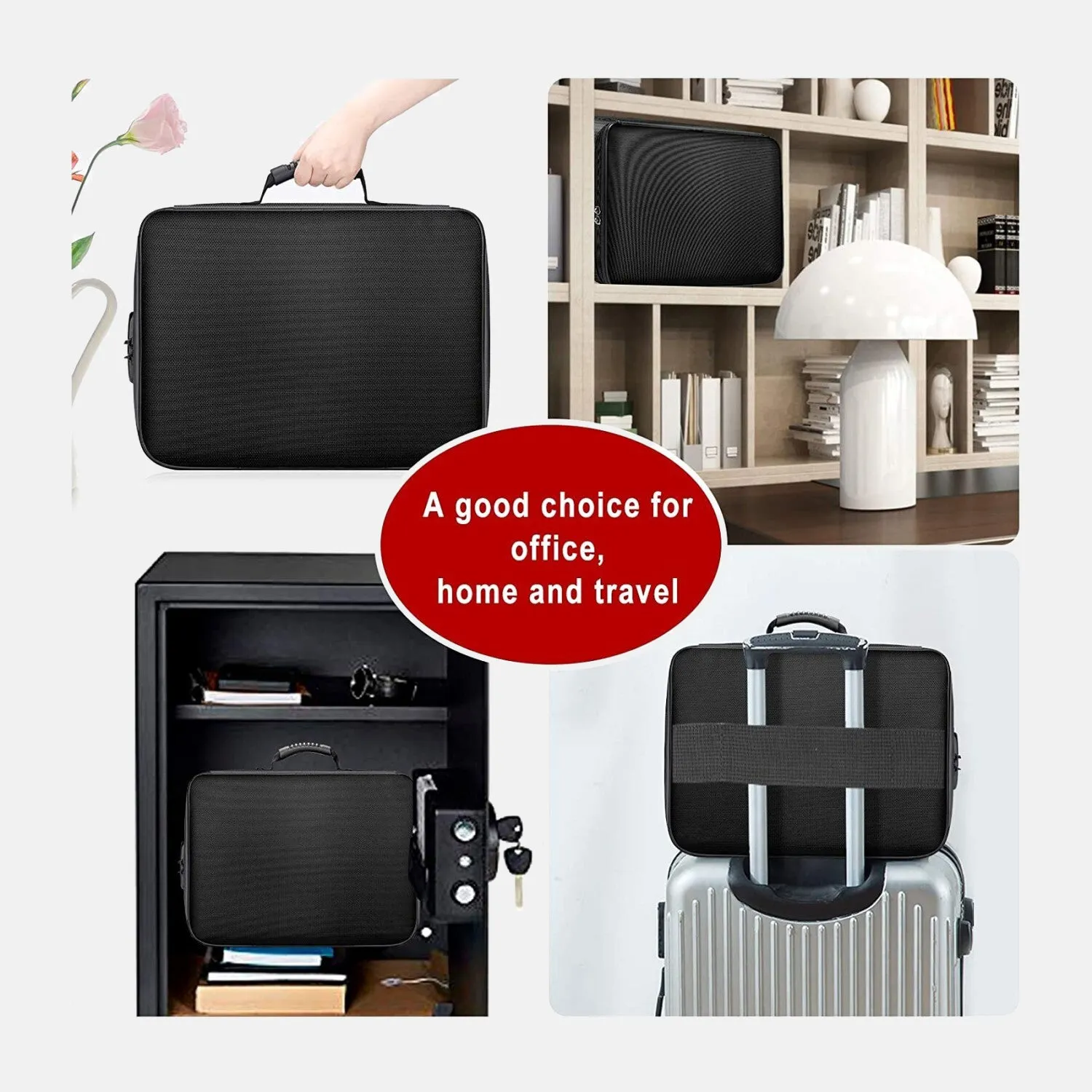 Fireproof document bag with lock 2in 1