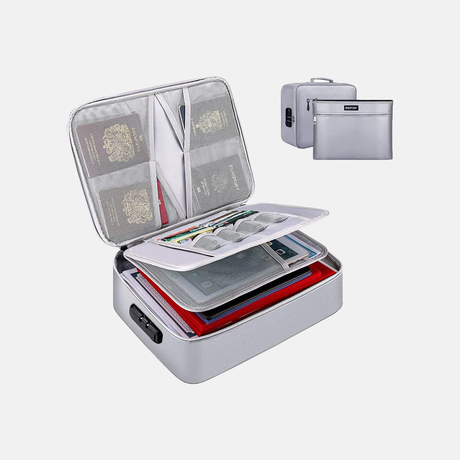 Fireproof document bag with lock 2in 1