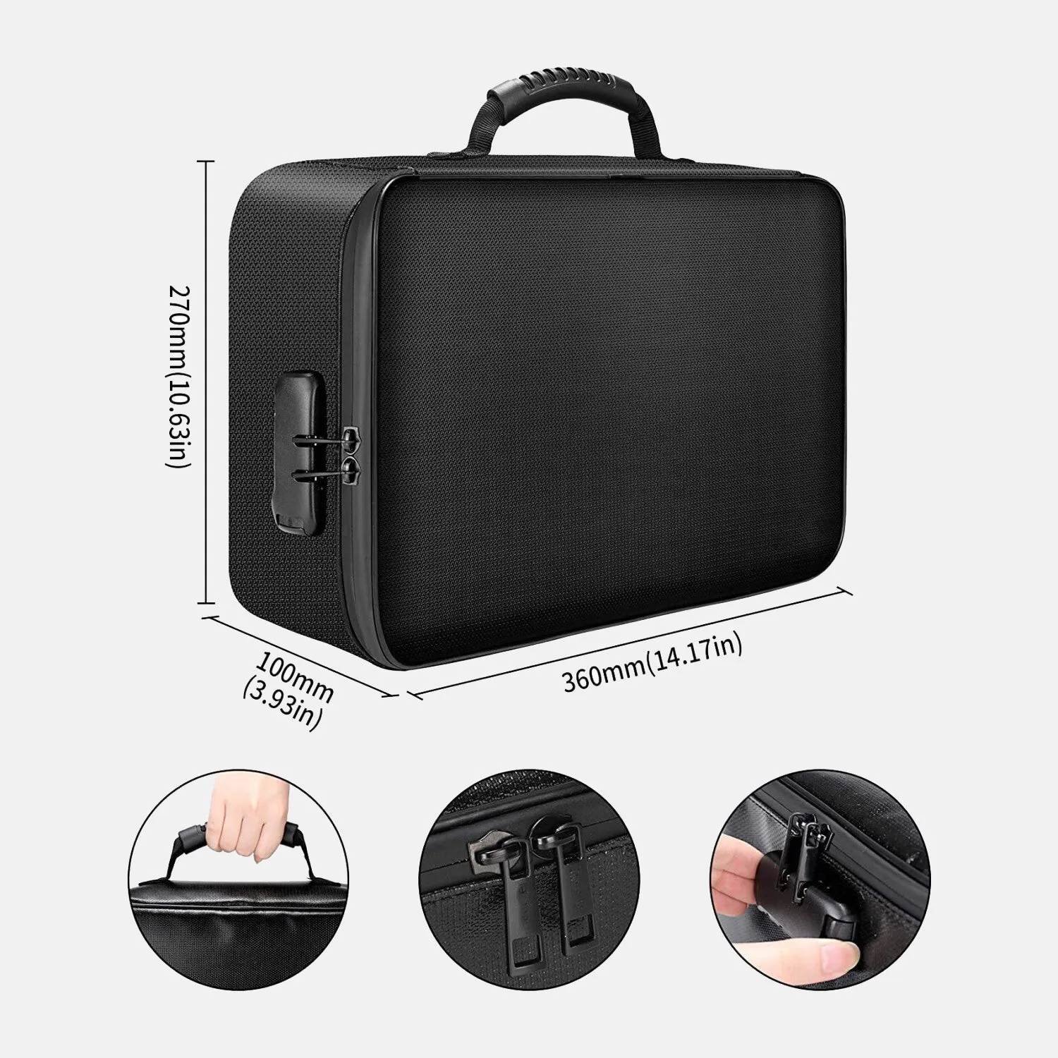 Fireproof document bag with lock 2in 1