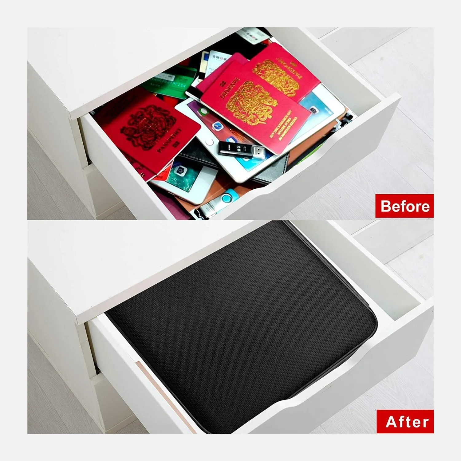 Fireproof document bag with lock 2in 1