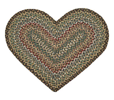 Fir/Ivory Braided Rug In Different Shapes And Sizes