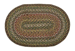 Fir/Ivory Braided Rug In Different Shapes And Sizes