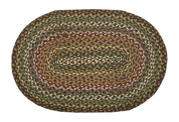 Fir/Ivory Braided Rug In Different Shapes And Sizes