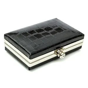 Glambag Shiny Exotic Croc Frame Clutch