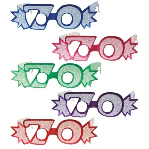 Glittered Foil Glasses - 70th Birthday