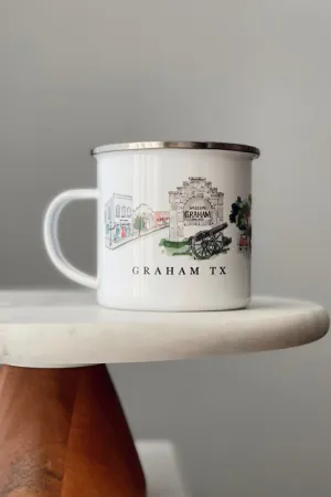 Graham, TX Enamel Mug