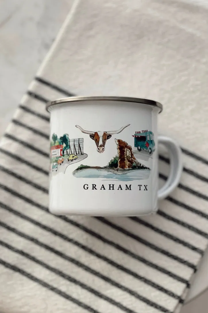 Graham, TX Enamel Mug