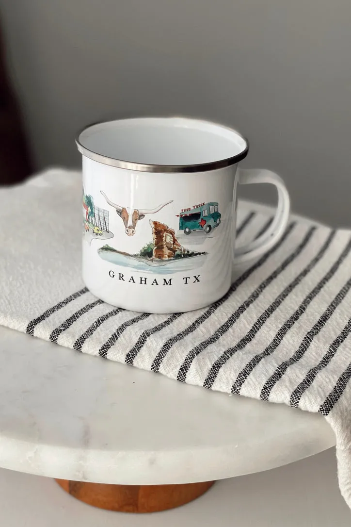 Graham, TX Enamel Mug