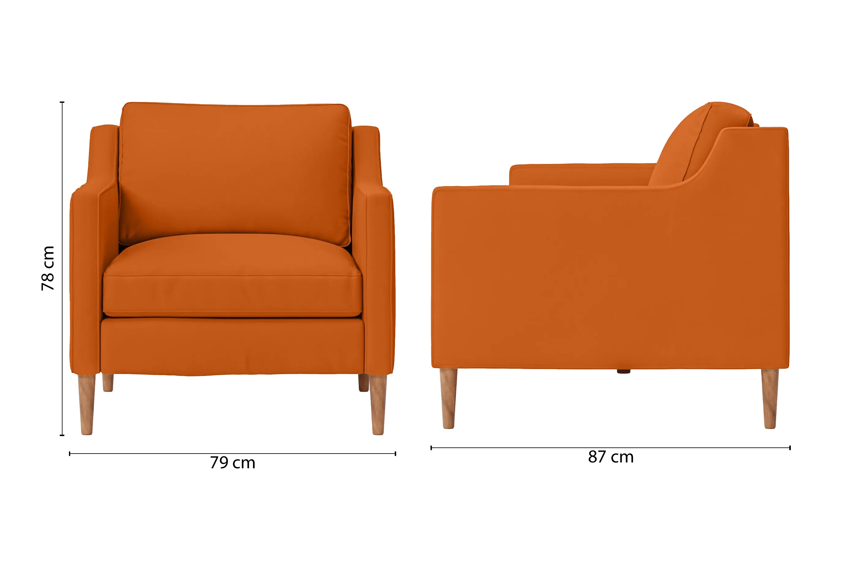 Greco Armchair Orange Leather